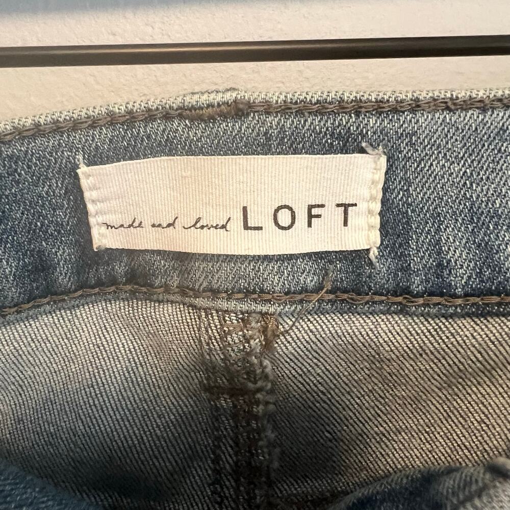 Loft Floral Embroidered Light Wash Modern Skinny Jeans sz 10 Feminine - Picture 11 of 11